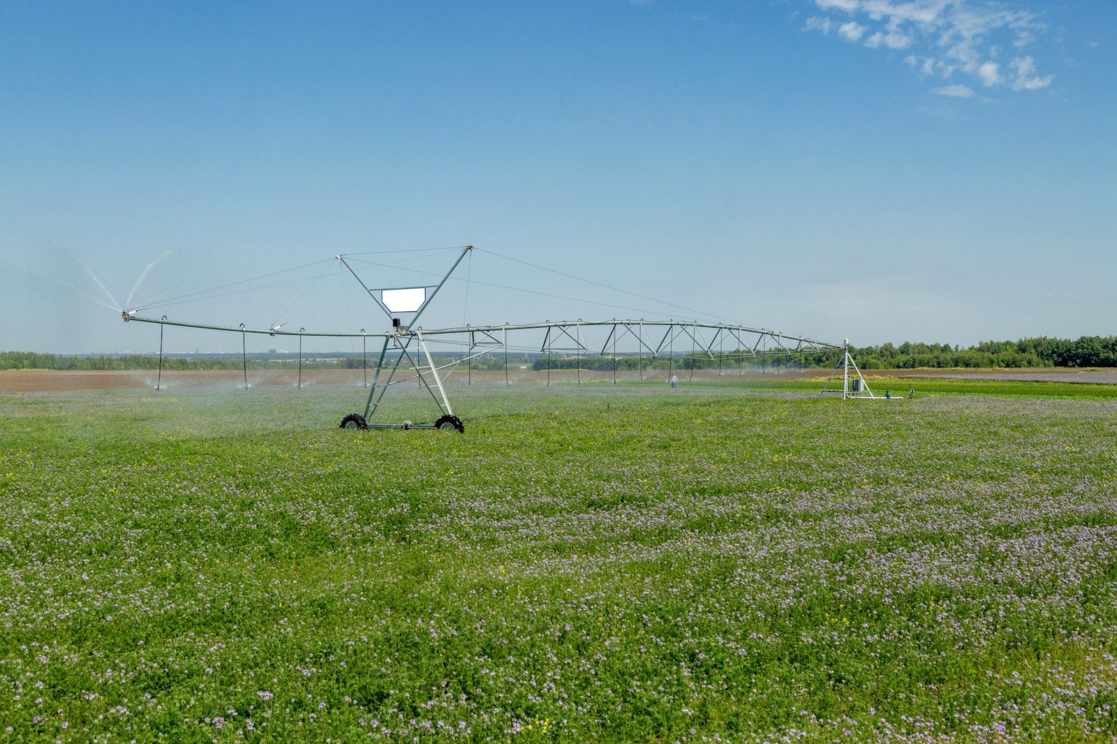 Center pivot crop irrigation or irrigating system for farm management